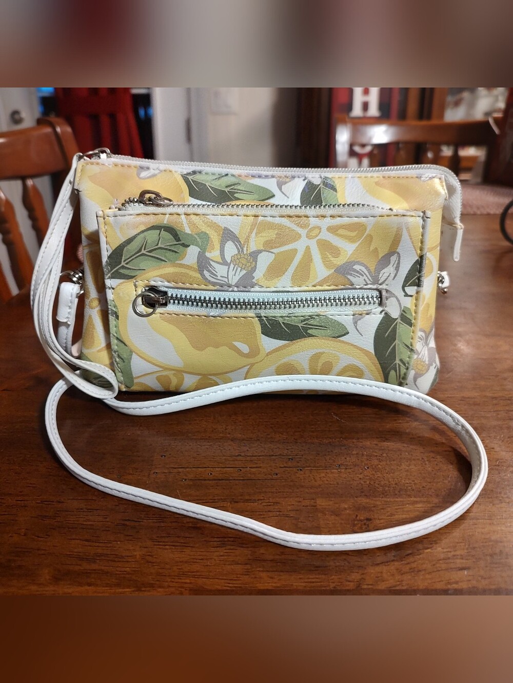 Lemons Crossbody Bag with White Trim